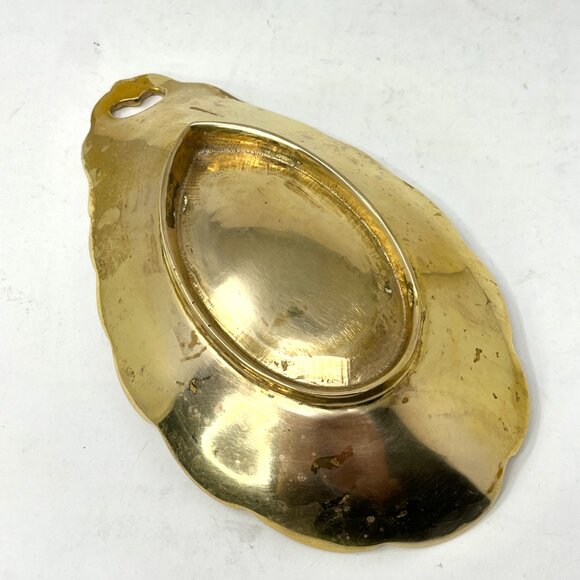 Brass Floral Repoussé Trinket Dish Candy Catch-All - Picture 4 of 7